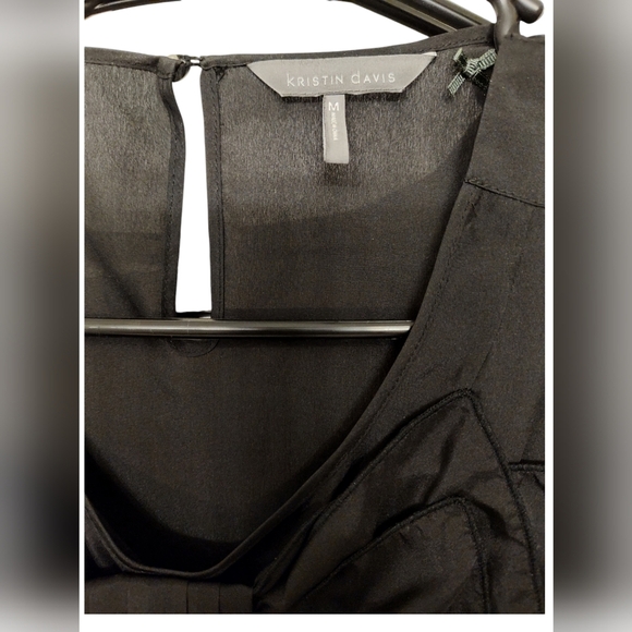 Kristin Davis Black Bow Detail Sleeveless Blouse, M - Picture 3 of 3